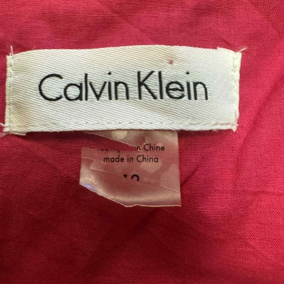 Calvin Klein Pink Ruffled Pleated Dress Size 10 EUC Midi - Picture 8 of 10